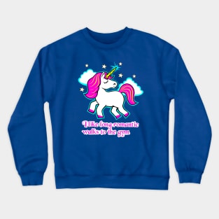 Fitness Unicorn, gym girl, barbell unicorn Crewneck Sweatshirt